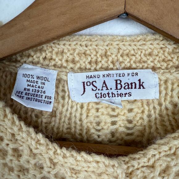 Vintage 80s Jos A Bank Clothiers Women 100% Wool Cardigan Sweater Size Small - Picture 5 of 6